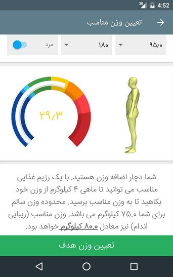 تعیین وزن مناسب