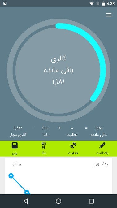 کالری باقی مانده